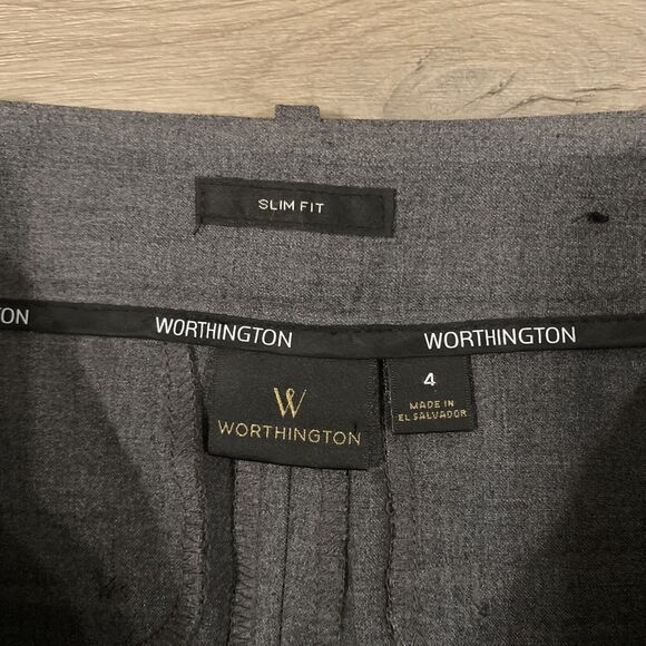 Worthington Classy Dress/Career Pants ~ Sz 4 ~ Gray ~ High Rise ~ 30.5" Inseam - Picture 4 of 7